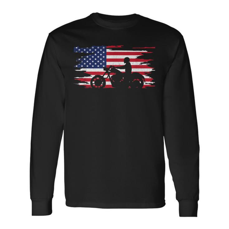 American Flag Motorcycle Apparel Motorcycle Long Sleeve T-Shirt