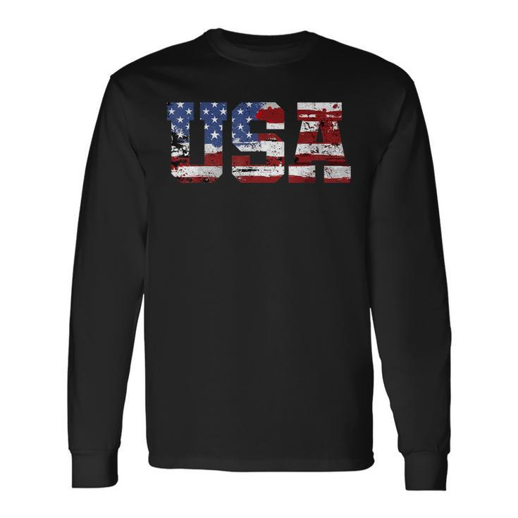 American Flag Usa United States Of America Us 4Th Of July Long Sleeve T-Shirt T-Shirt