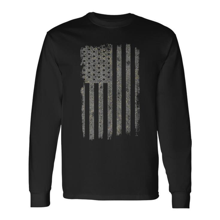 American Flag Vintage Patriotic Distressed American Flag Long Sleeve T-Shirt
