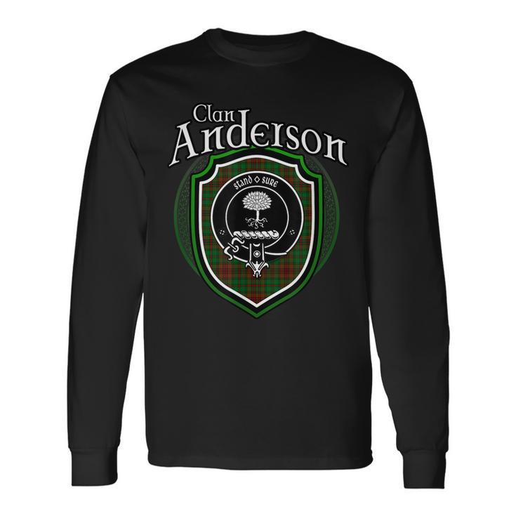 Anderson Clan Crest | Scottish Clan Anderson Family Badge  Men Women Long Sleeve T-shirt Graphic Print Unisex