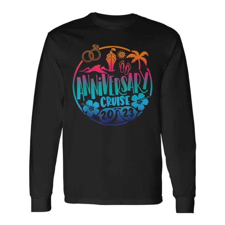 Anniversary Cruise 2023 Tie Dye Marriage Anniversary Long Sleeve T-Shirt Gifts ideas