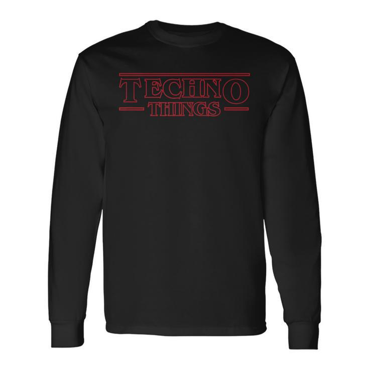 Anti Social Techno Club Techno Things Outlined Red Long Sleeve T-Shirt