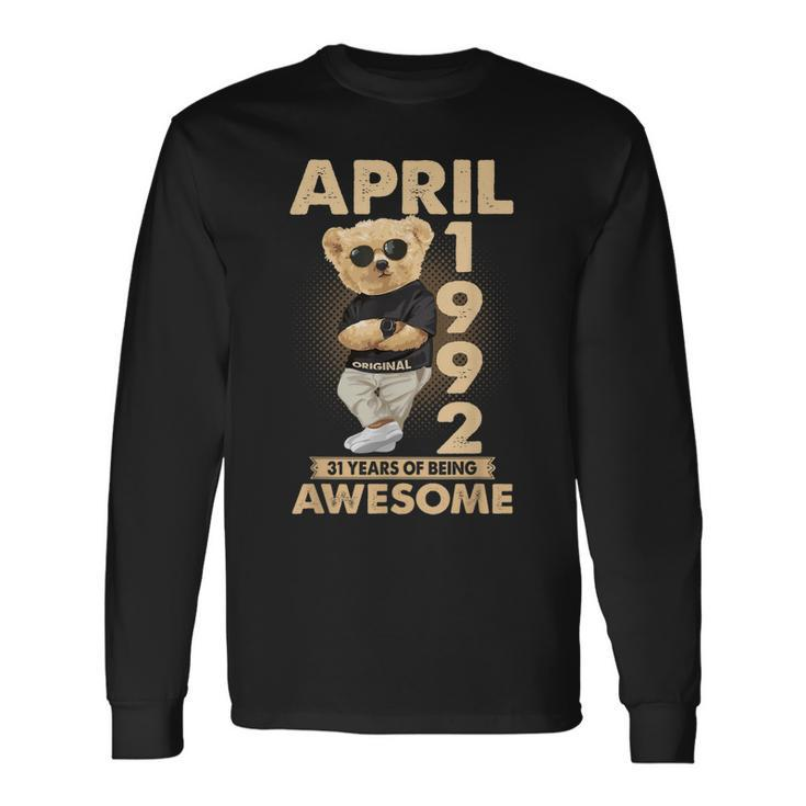 April 1992 31Th Birthday 2023 31 Years Of Being Awesome Long Sleeve T-Shirt