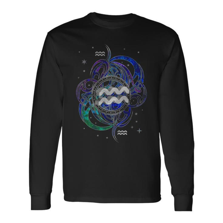 Aquarius Zodiac Sign Air Element Long Sleeve T-Shirt T-Shirt