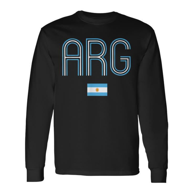 Argentina  Retro Argentina Argentina Flag Proud  Men Women Long Sleeve T-shirt Graphic Print Unisex