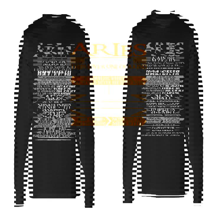Aries Amazing In Bed Shirt Aries Birthday Long Sleeve T-Shirt T-Shirt