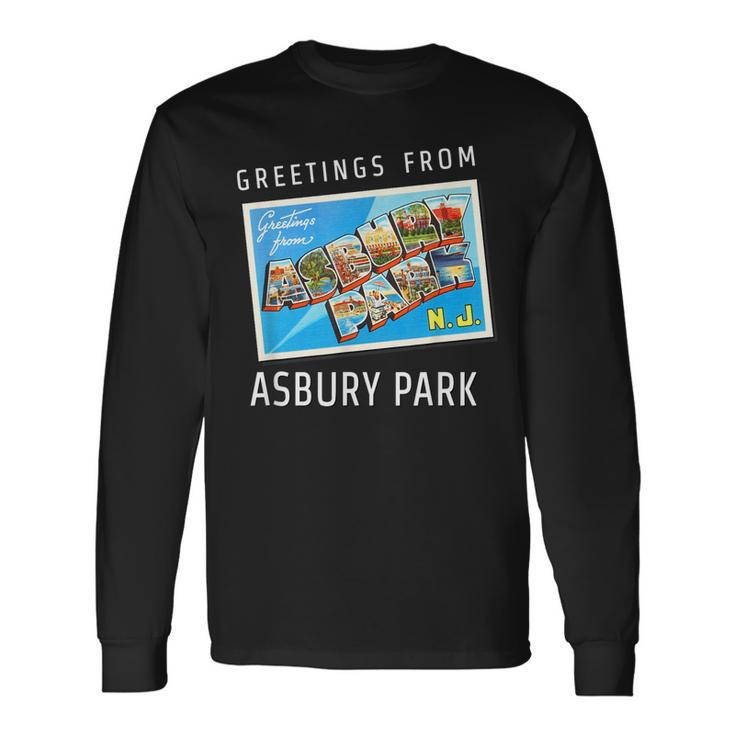 Asbury Park New Jersey Nj Travel Souvenir Postcard Long Sleeve T-Shirt