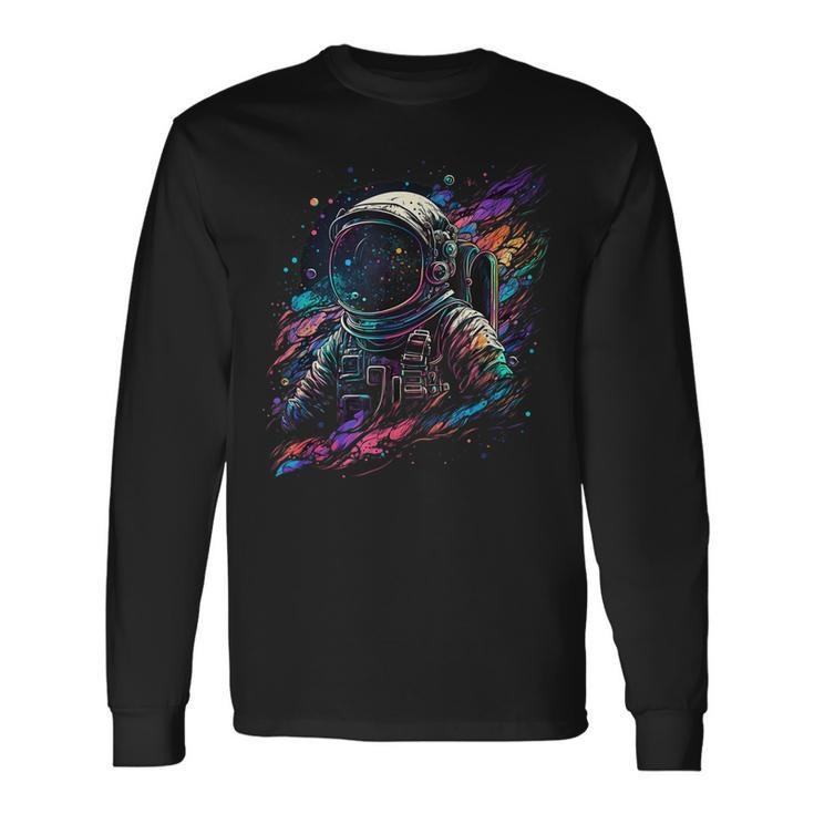 Astronaut Spaceman Universe Planets Galaxy Long Sleeve T-Shirt