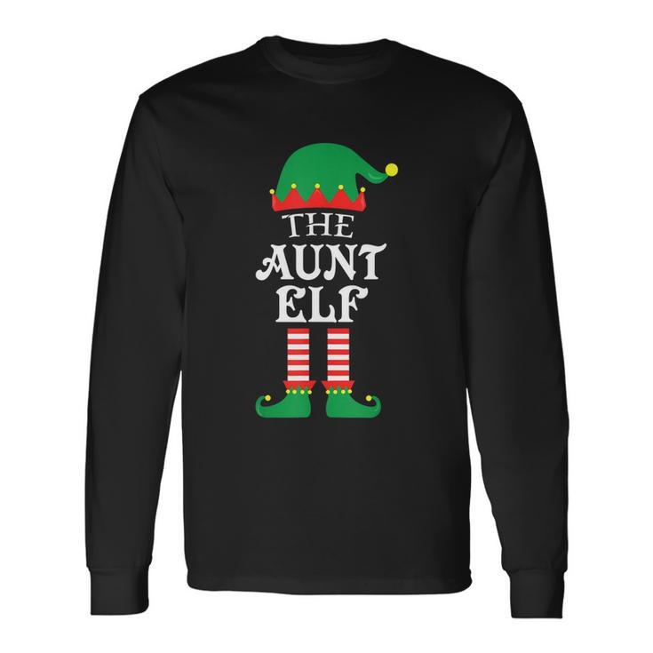 The Aunt Elf Matching Group Christmas Pajama Long Sleeve T-Shirt Gifts ideas
