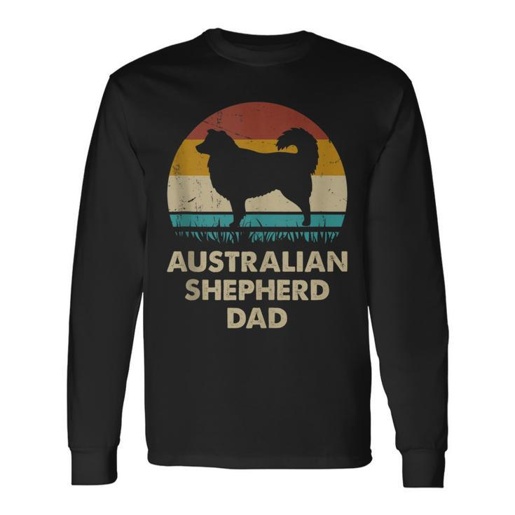 Australian Shepherd Dad Aussie Dog Vintage Long Sleeve T-Shirt