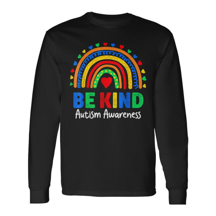 Autism Awareness Day Colorful Rainbow Be Kind Long Sleeve T-Shirt T-Shirt