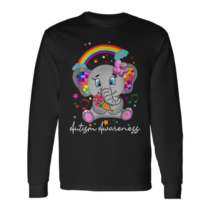 Autism Awareness Elephant Cute April Long Sleeve T-Shirt T-Shirt