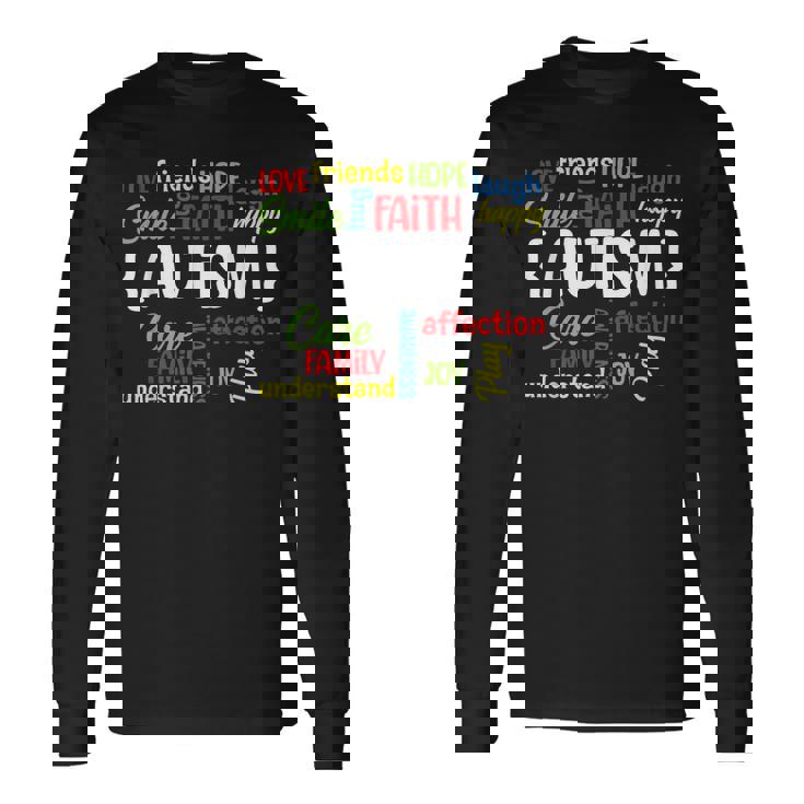 Autism Awareness Meaning Words Autism Awareness Words Long Sleeve T-Shirt T-Shirt