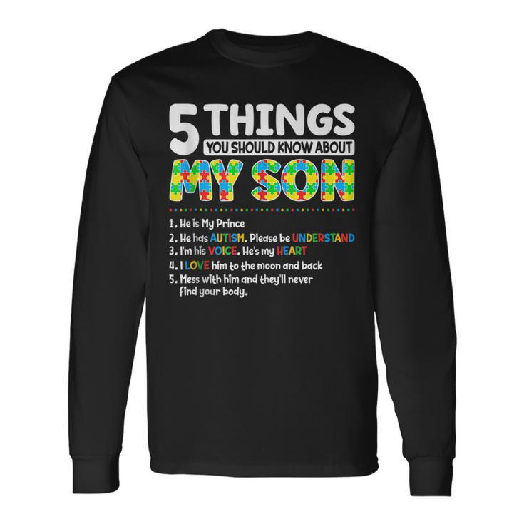 Autism Awareness Support Autism Son Mom Dad Long Sleeve T-Shirt T-Shirt
