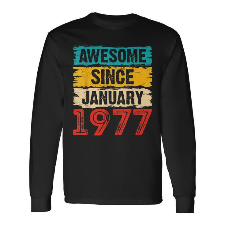 Awesome Since Januar 1977 Langarmshirts, Einzigartiges 46. Geburtstag Design Geschenkideen