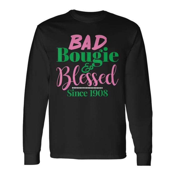 Bad Bougie & Blessed 1908 With 20 Pearls Long Sleeve T-Shirt