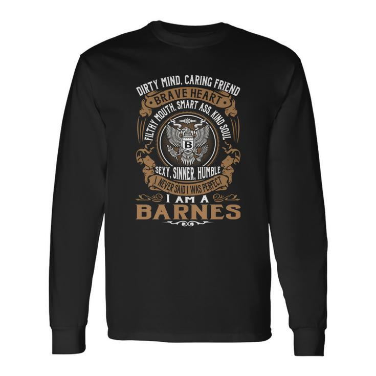 Barnes Last Name Surname Tshirt Men Women Long Sleeve T-Shirt T-shirt Graphic Print
