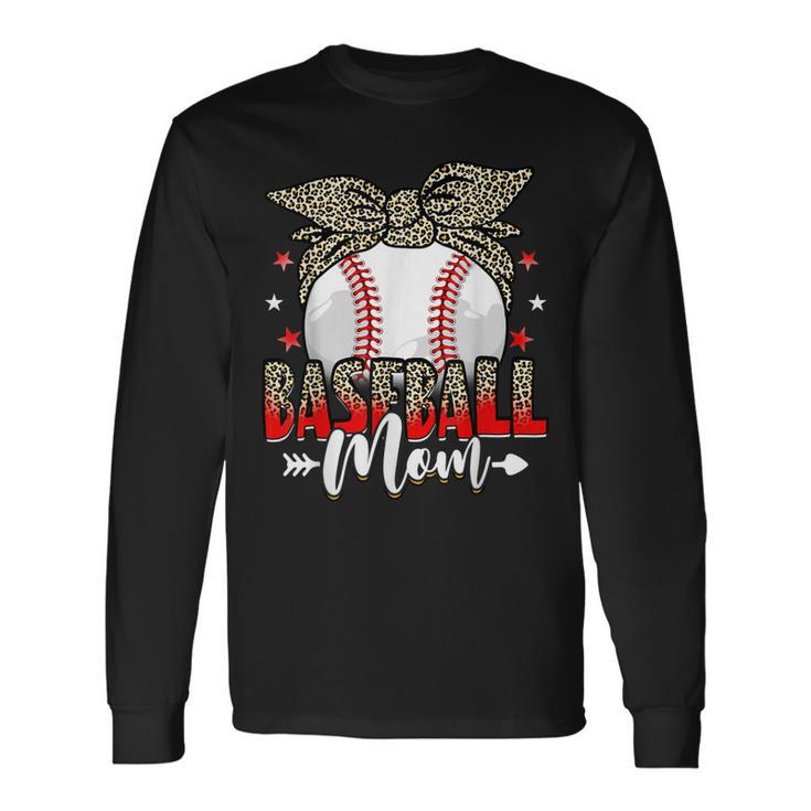 Baseball Mom Life Game Day Leopard Cute Long Sleeve T-Shirt T-Shirt Gifts ideas