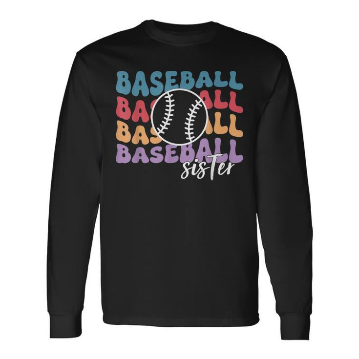 Baseball Sister Retro Big Sister Baseball For Softball Long Sleeve T-Shirt T-Shirt
