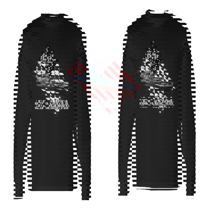 Battleship Uss Alabama Bb-60 & Combat Warship Veterans Day Long Sleeve T-Shirt