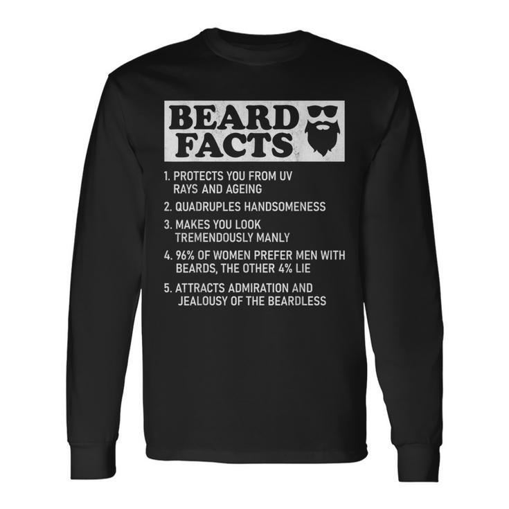 Beard Facts Protects Ageing Makes Manly Bearded Dad Long Sleeve T-Shirt T-Shirt