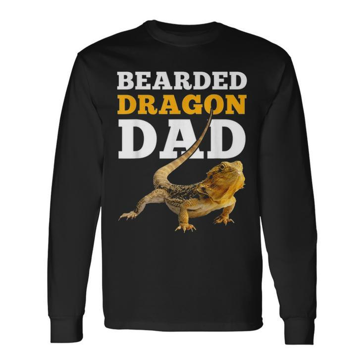 Bearded Dragon Dad Fathers Day Birthday Animal Loves Long Sleeve T-Shirt