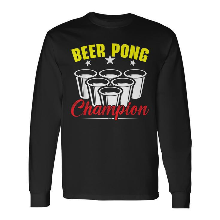 Beer Pong Champion Alkohol Trinkspiel Beer Pong Langarmshirts Geschenkideen