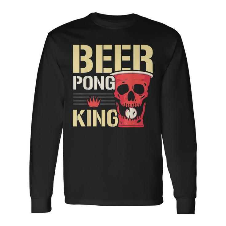 Beer Pong King Alkohol Trinkspiel Beer Pong Langarmshirts Geschenkideen