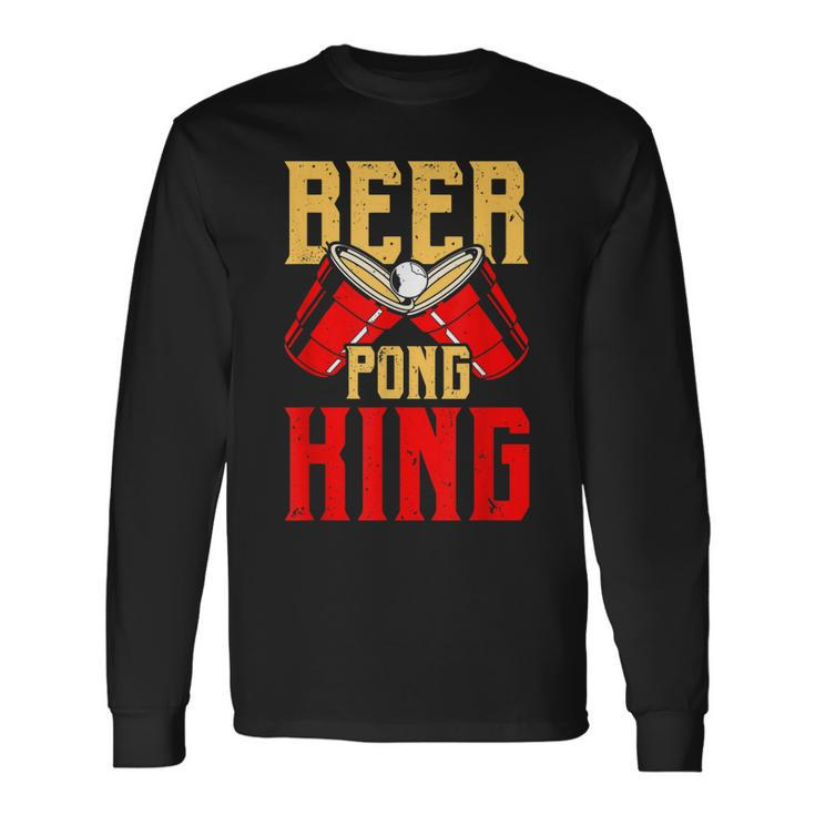 Beer Pong King Alkohol Trinkspiel Beer Pong V2 Langarmshirts Geschenkideen