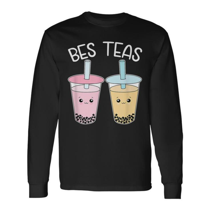 Bes Teas Besties Bubble Tea Cute Boba Best Friends Long Sleeve T-Shirt T-Shirt