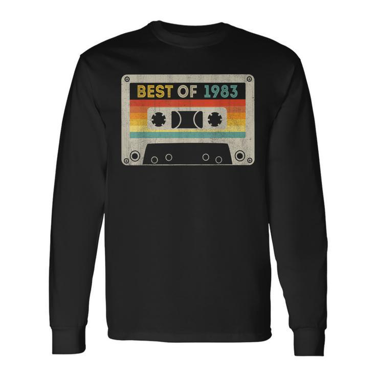Best Of 1983 40Th Birthday Cassette Tape Vintage 1983 Long Sleeve T-Shirt