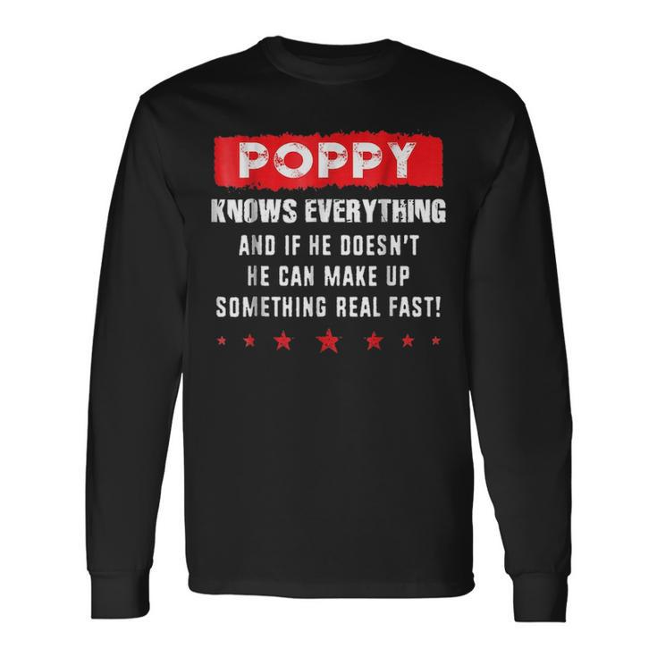 Best Awesome Poppy Cool Fathers Day Long Sleeve T-Shirt