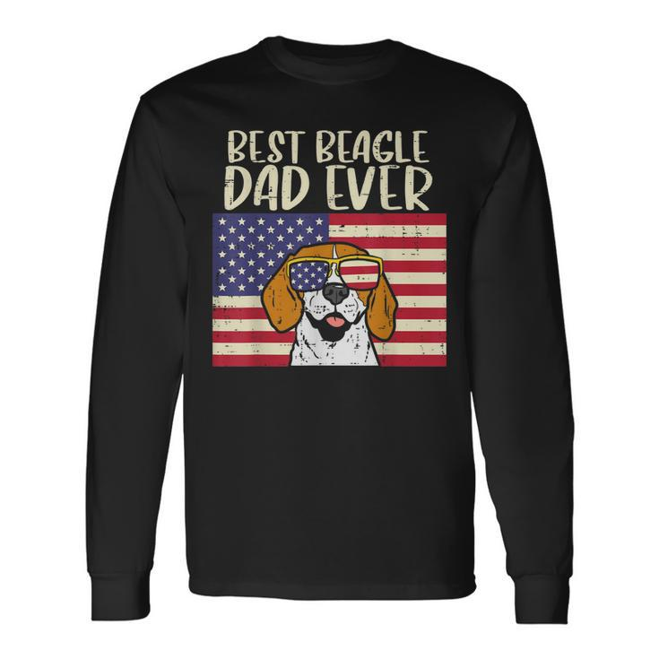 Best Beagle Dad Ever Flag Patriotic Dog Lover Owner Long Sleeve T-Shirt T-Shirt