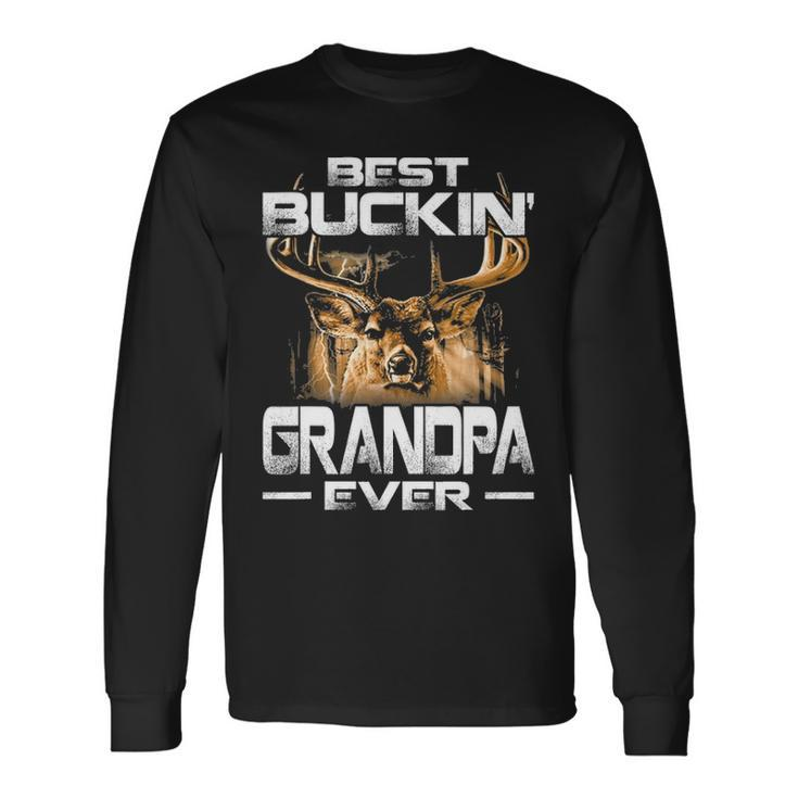 Best Buckin Grandpa Ever Deer Hunting Bucking Father V2 Long Sleeve T-Shirt