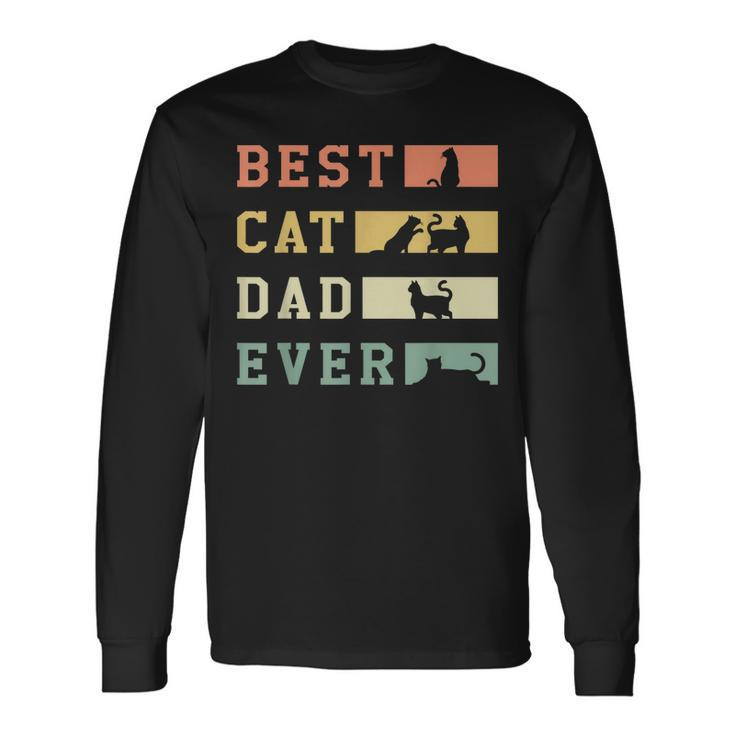 Best Cat Dad Ever Fathers Day Papa Paw Love Kitten Meow Long Sleeve T-Shirt T-Shirt