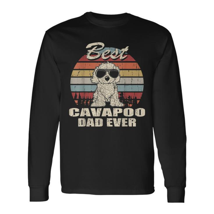 Best Cavapoo Dad Ever Vintage Retro Dog Dad Long Sleeve T-Shirt
