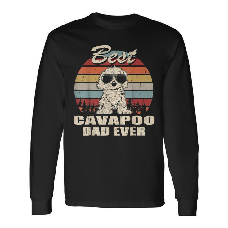 Best Cavapoo Dad Ever Vintage Retro Dog Dad V2 Long Sleeve T-Shirt