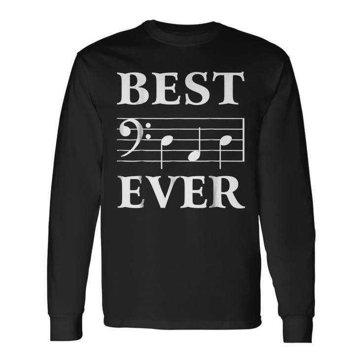 Best Dad Ever Bass Clef Musician Fathers Day Tshirt Long Sleeve T-Shirt T-Shirt