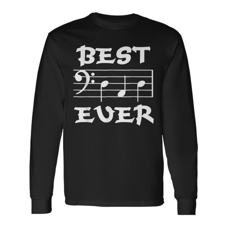 Best Dad Ever Bass Clef Musician Fathers Day Long Sleeve T-Shirt T-Shirt