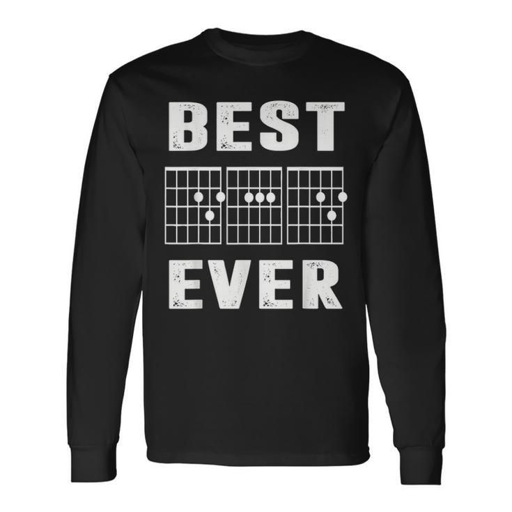 Best Dad Ever Music Guitar Musician Fathers Day Long Sleeve T-Shirt