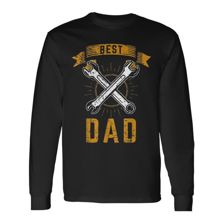Best Dad Mechanic Ever Wrench Fathers Day Outfit V2 Long Sleeve T-Shirt