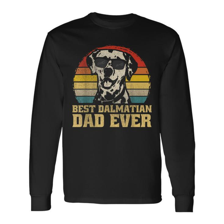 Best Dalmatian Dog Dad Father Papa Puppy Retro Long Sleeve T-Shirt T-Shirt