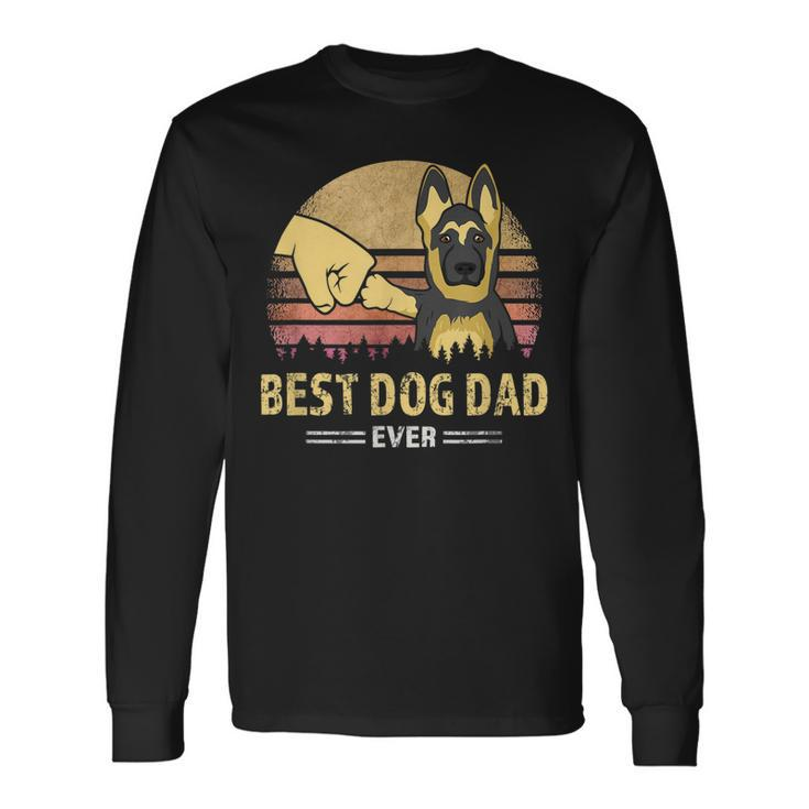 Best Dog Dad Ever German Shepherd Retro Puppy Lover Long Sleeve T-Shirt T-Shirt