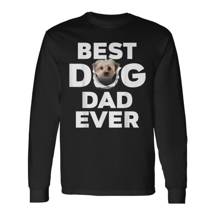 Best Dog Dad Ever Morkie Lovers Long Sleeve T-Shirt T-Shirt