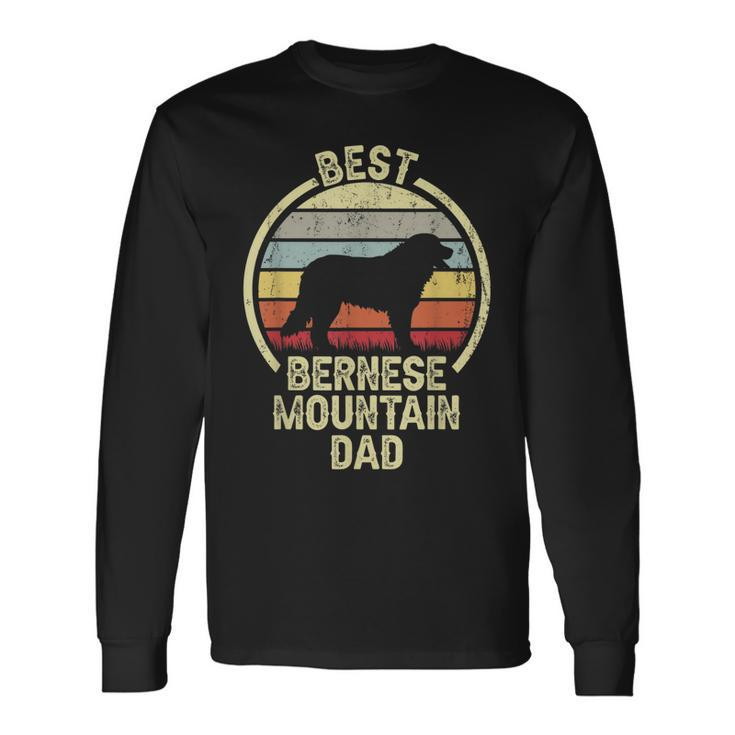 Best Dog Father Dad Vintage Berner Bernese Mountain Long Sleeve T-Shirt