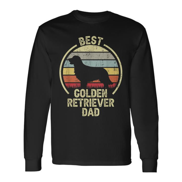 Best Dog Father Dad Vintage Golden Retriever Long Sleeve T-Shirt