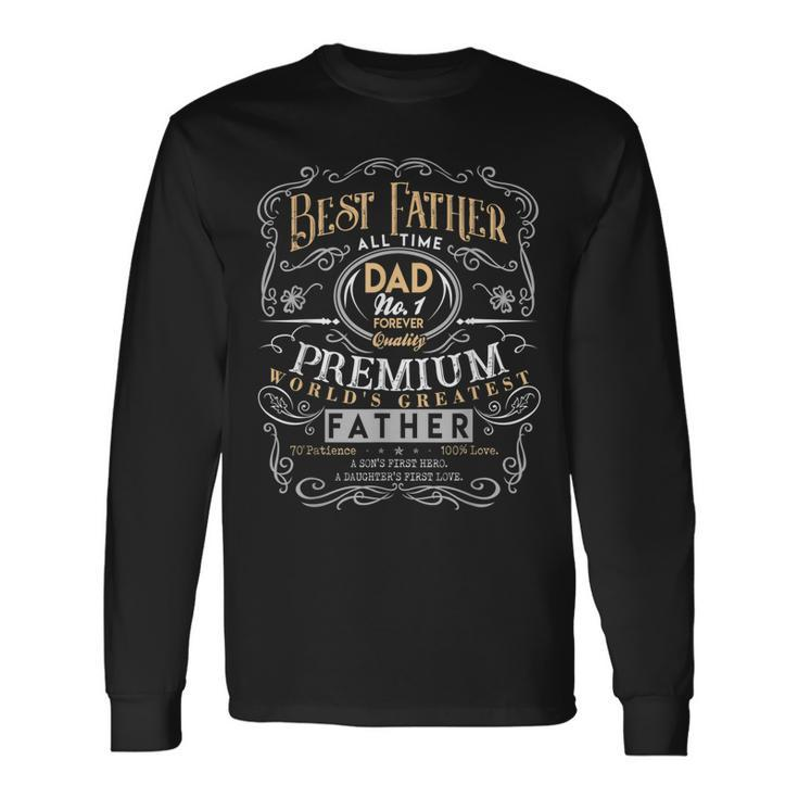 Best Father Dad Worlds Greatest No 1 Fathers Day Long Sleeve T-Shirt T-Shirt