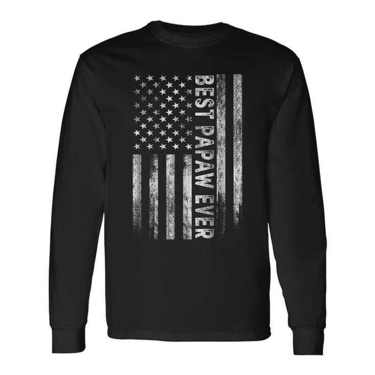 Best Papaw Ever Vintage American Flag Dad Papa Long Sleeve T-Shirt T-Shirt Gifts ideas