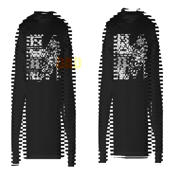 Best Pucking Dad Ever Retro Ice Hockey Coach On Fathers Day Long