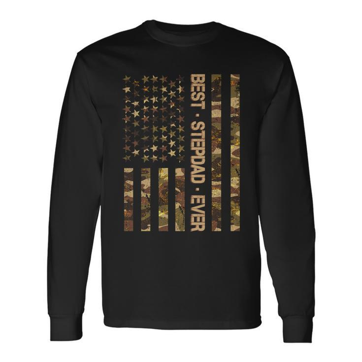 Best Stepdad Ever Camouflage Flag Long Sleeve T-Shirt Gifts ideas